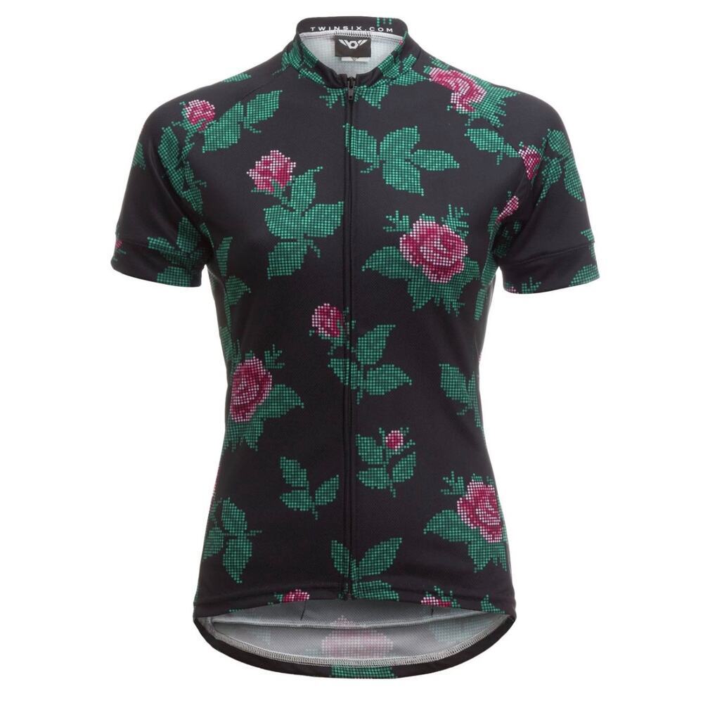 Twin Six Women’s Speedy Rose Canyon Cycling Jersey Pixilated sz XS